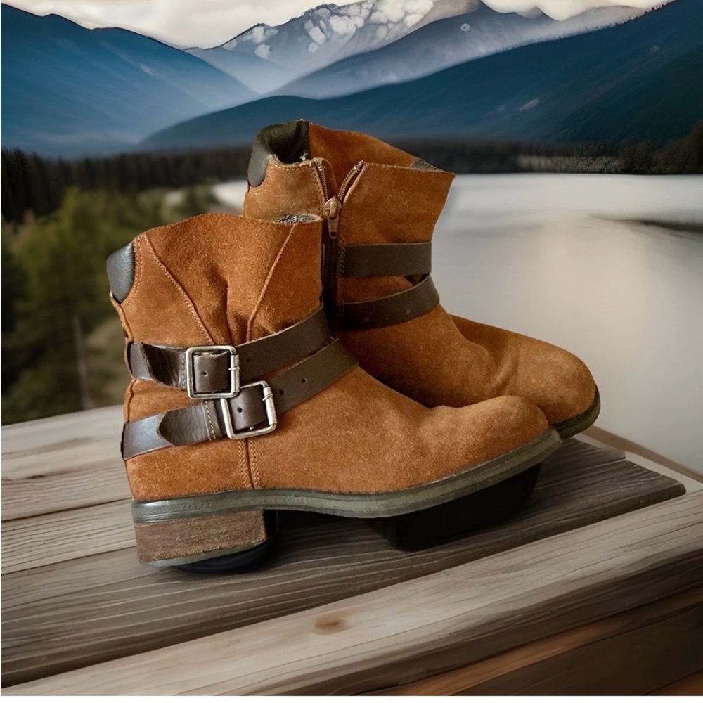 Steve Madden Size 9 Dormaa Cognac Suede Leather Ankle Boots